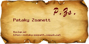 Pataky Zsanett névjegykártya